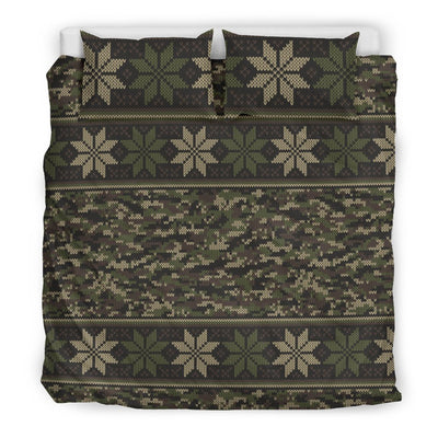 Knit Camouflage Camo Duvet Cover Bedding Set