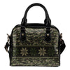 Knit Camouflage Camo Leather Shoulder Handbag