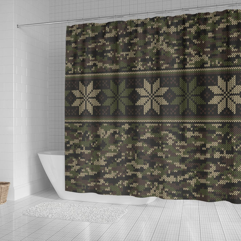 Knit Camouflage Camo Shower Curtain