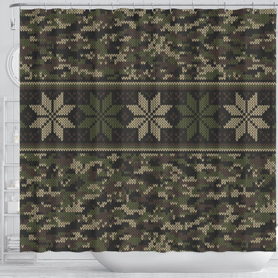 Knit Camouflage Camo Shower Curtain