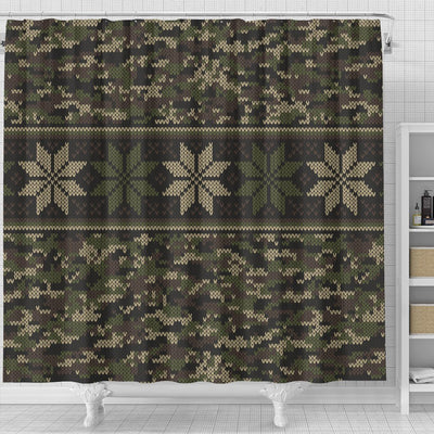 Knit Camouflage Camo Shower Curtain