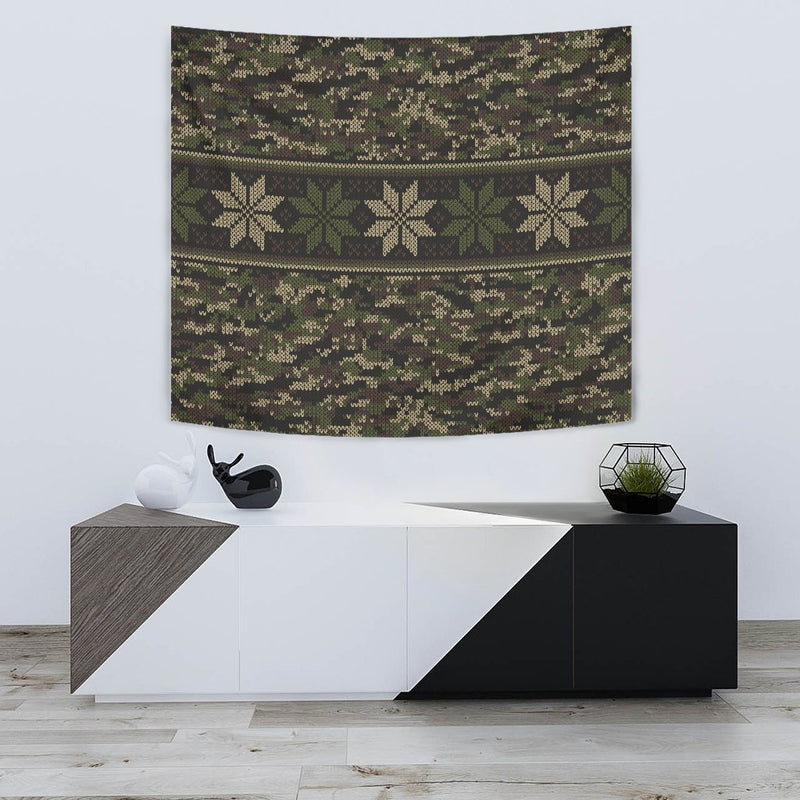 Knit Camouflage Camo Wall Tapestry