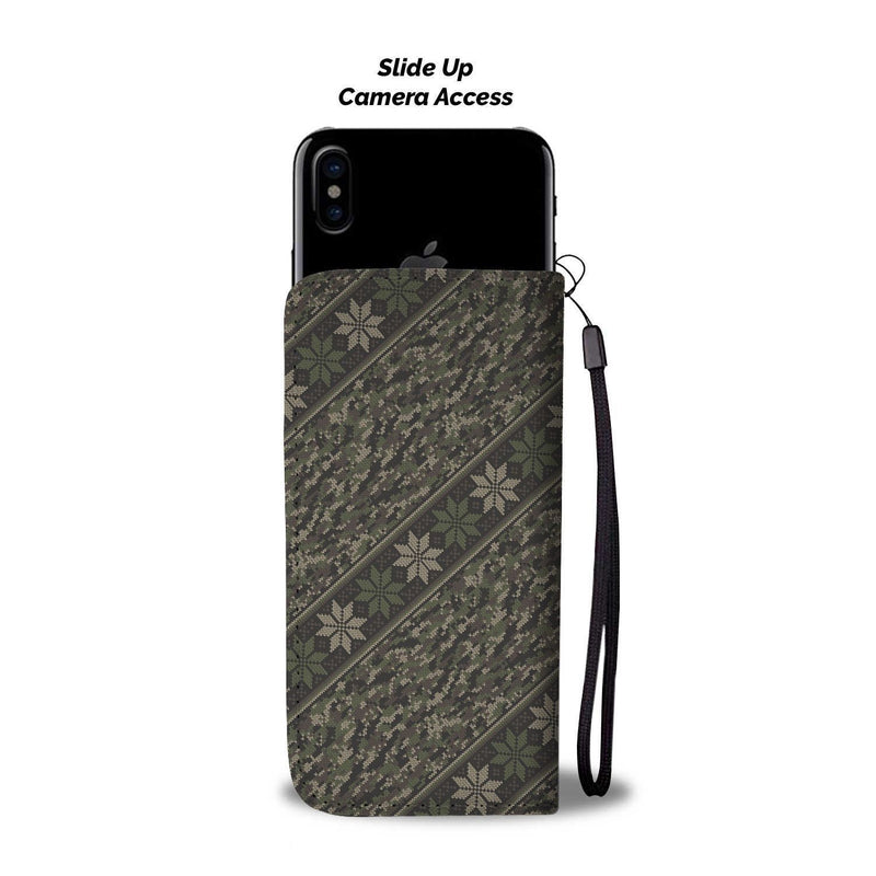 Knit Camouflage Camo Wallet Phone Case