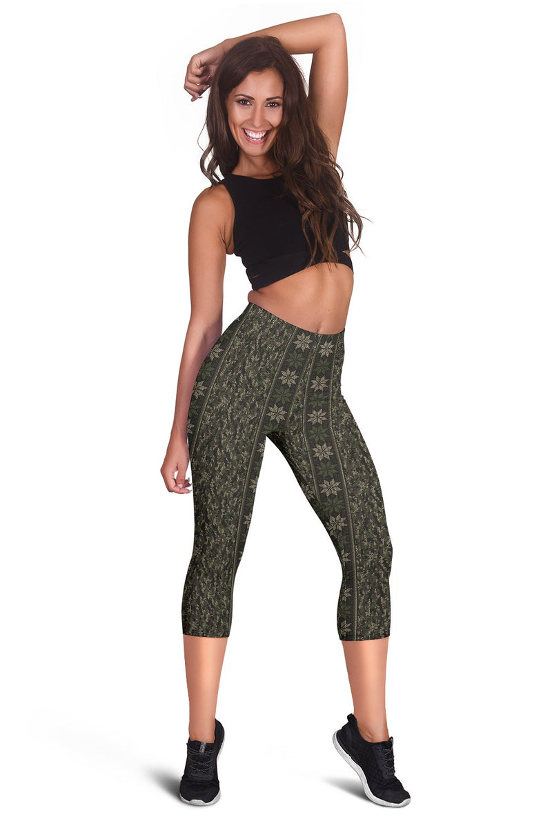 Knit Camo Women Capris