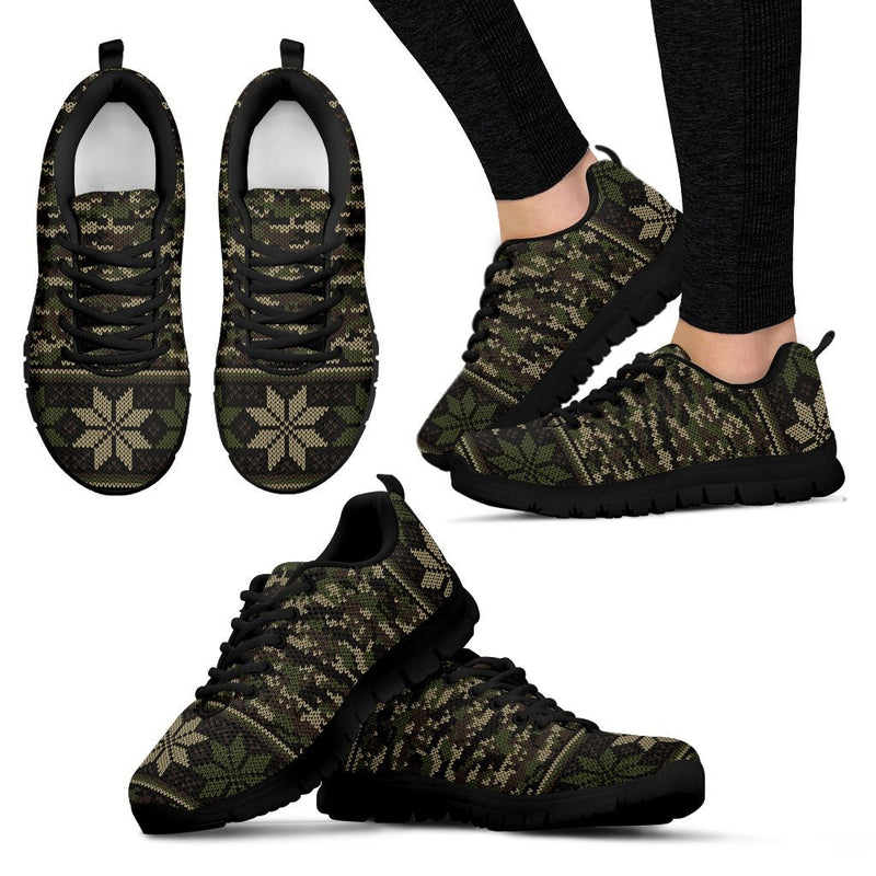Knit Camouflage Camo Women Sneakers