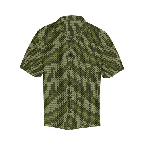 Knit Green Camo Print Men Hawaiian Shirt