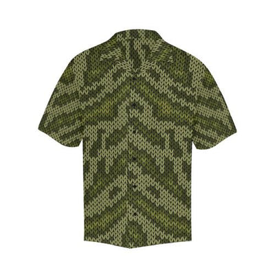 Knit Green Camo Print Men Hawaiian Shirt