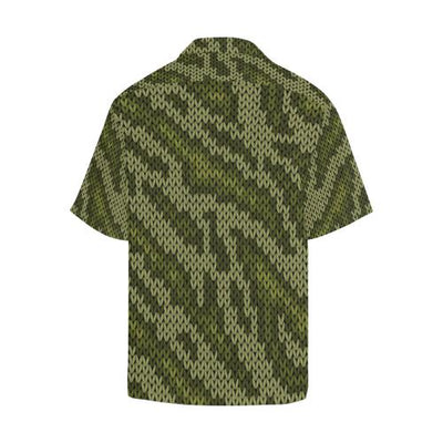 Knit Green Camo Print Men Hawaiian Shirt