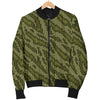 Knit Green Camo Print Women Casual Bomber Jacket