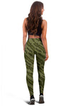 Knit Green Camo Print Women Leggings