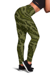 Knit Green Camo Print Women Leggings