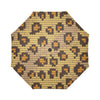 Knit Leopard Print Automatic Foldable Umbrella