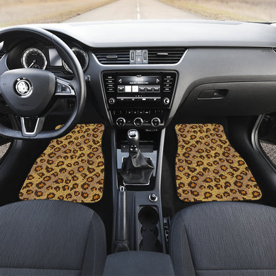 Knit Leopard Print Car Floor Mats