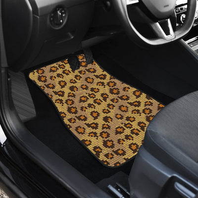 Knit Leopard Print Car Floor Mats