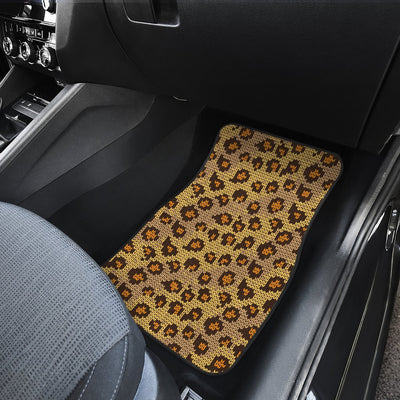 Knit Leopard Print Car Floor Mats