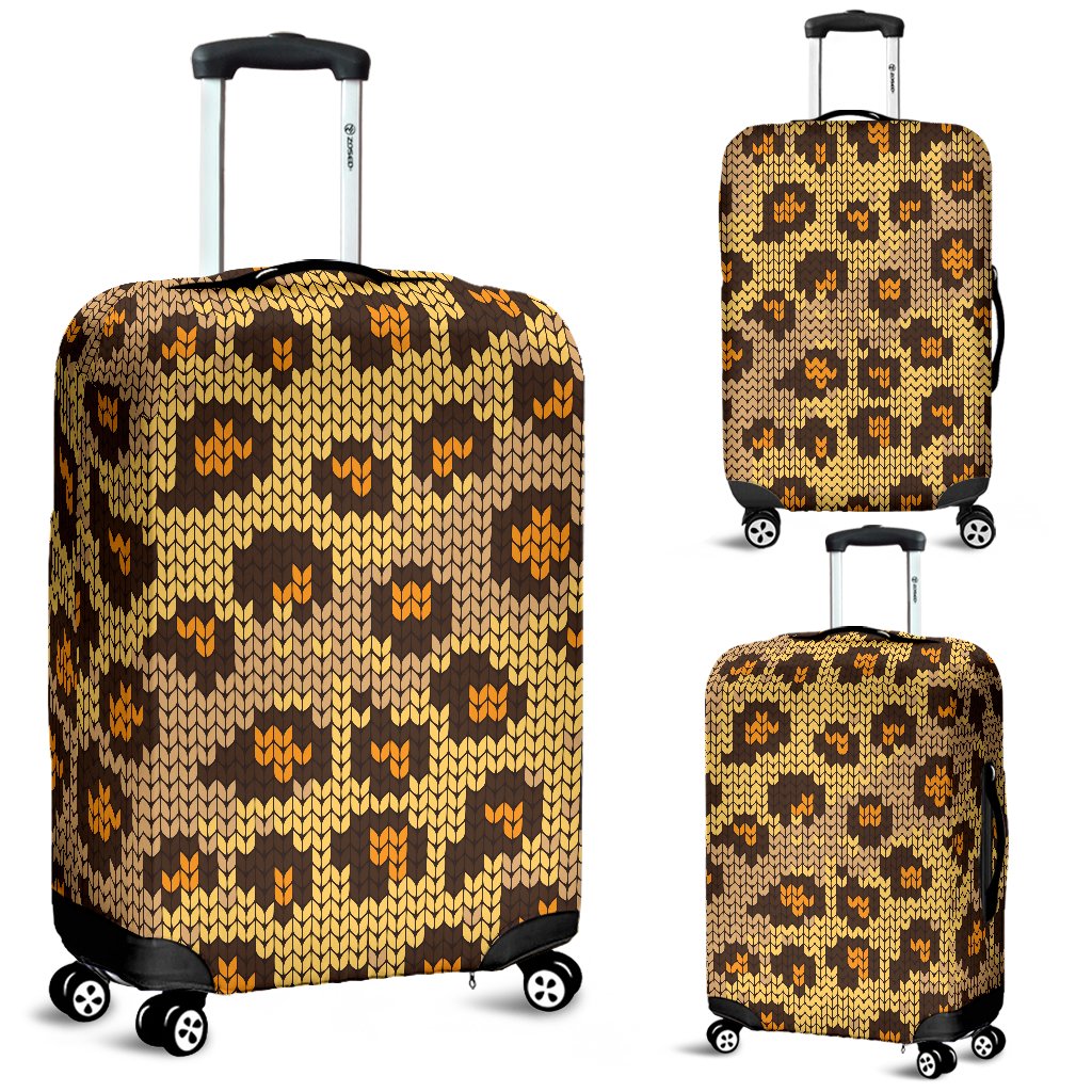 Knit Leopard Print Luggage Cover Protector