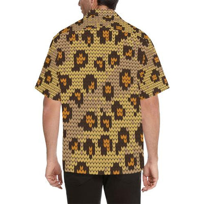 Knit Leopard Print Men Hawaiian Shirt