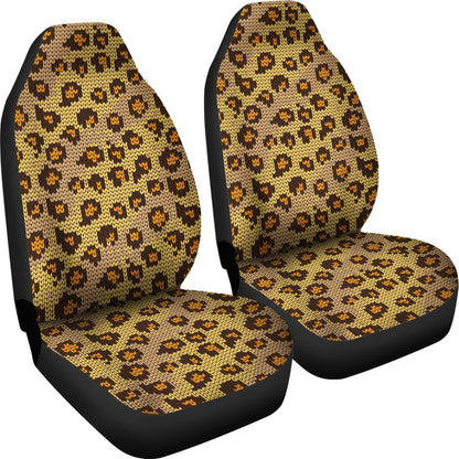 Knit Leopard Print Universal Fit Car Seat Covers