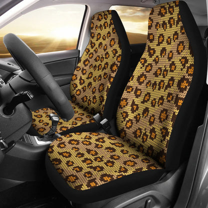 Knit Leopard Print Universal Fit Car Seat Covers