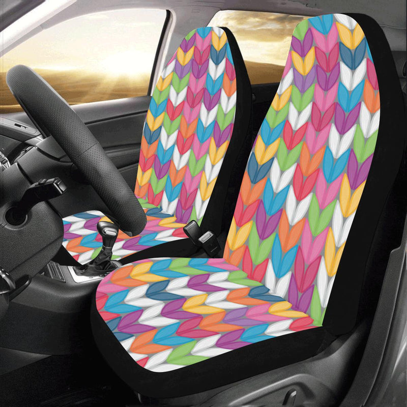 Knit Pattern Print Design 01 Car Seat Covers (Set of 2)-JORJUNE.COM