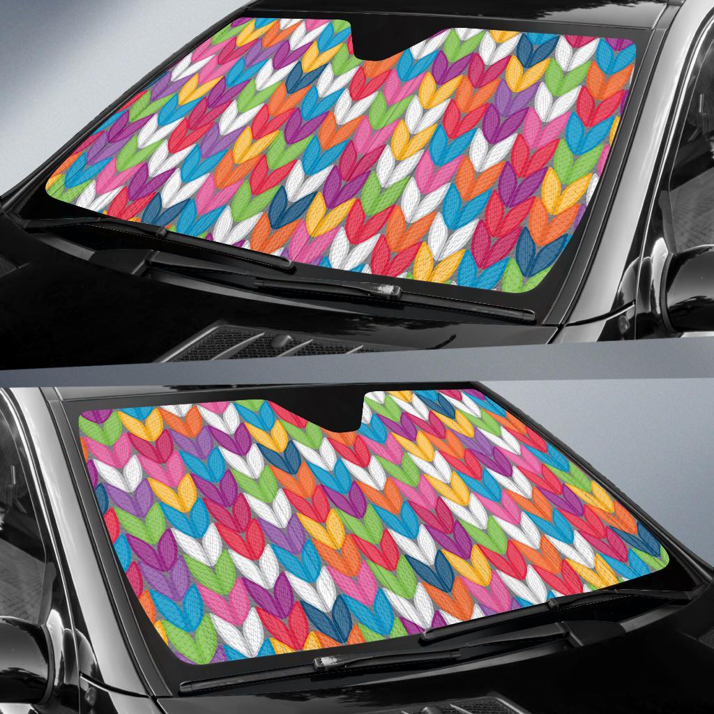 Knit Pattern Print Design 01 Car Sun Shades-JORJUNE.COM