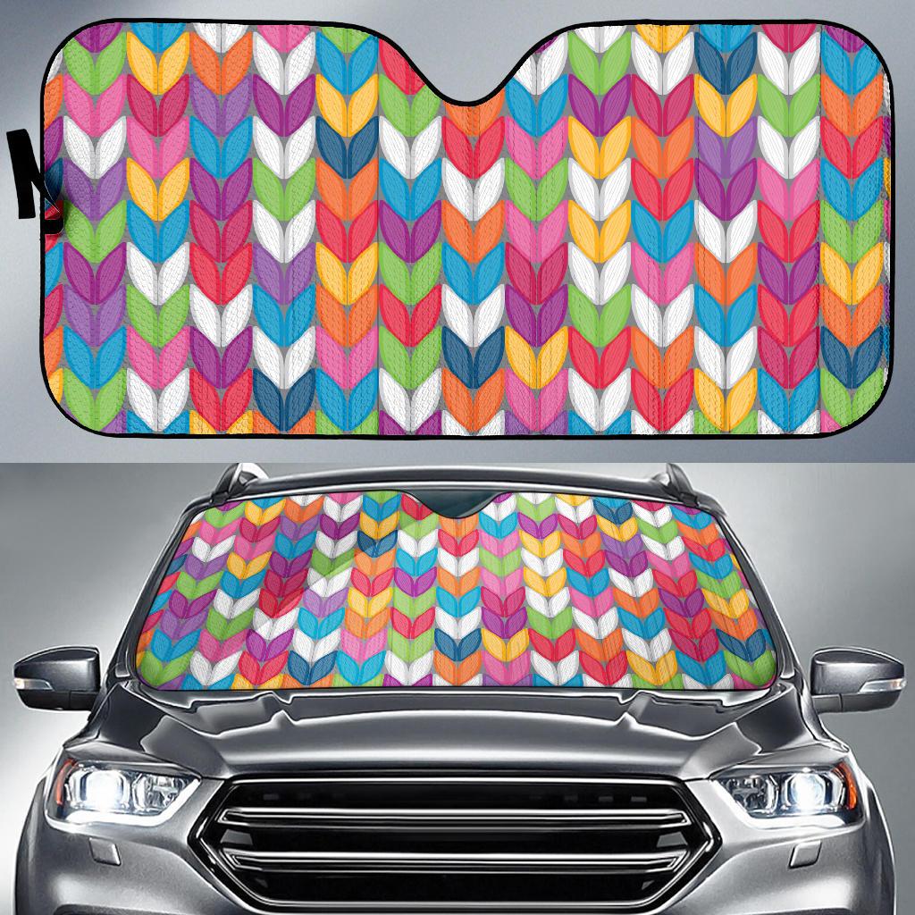Knit Pattern Print Design 01 Car Sun Shades-JORJUNE.COM