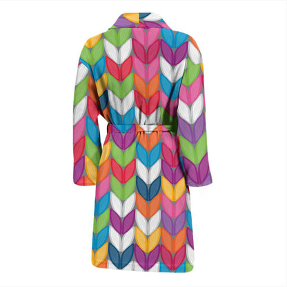 Knit Pattern Print Design 01 Men Bathrobe-JORJUNE.COM