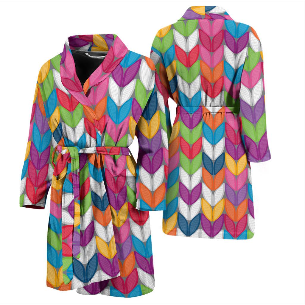 Knit Pattern Print Design 01 Men Bathrobe-JORJUNE.COM