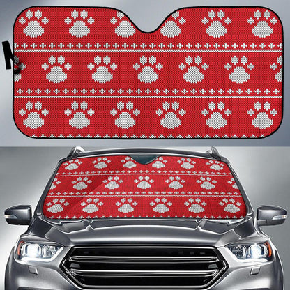 Knit Paw Pattern Print Design 03 Car Sun Shades-JORJUNE.COM