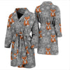 Knit Red Fox Pattern Print Design 02 Men Bathrobe-JORJUNE.COM