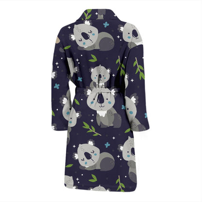 Koala Pattern Print Design 04 Men Bathrobe-JORJUNE.COM