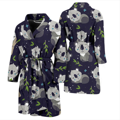 Koala Pattern Print Design 04 Men Bathrobe-JORJUNE.COM