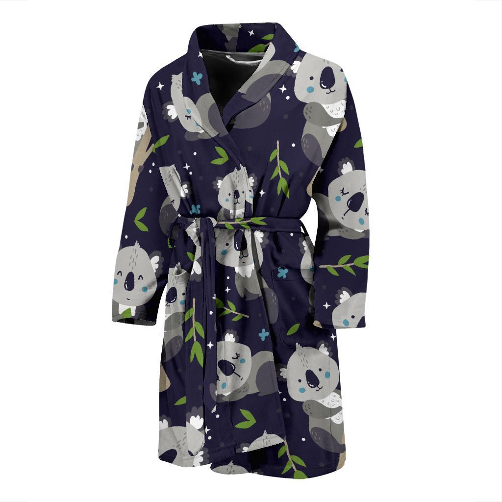 Koala Pattern Print Design 04 Men Bathrobe-JORJUNE.COM