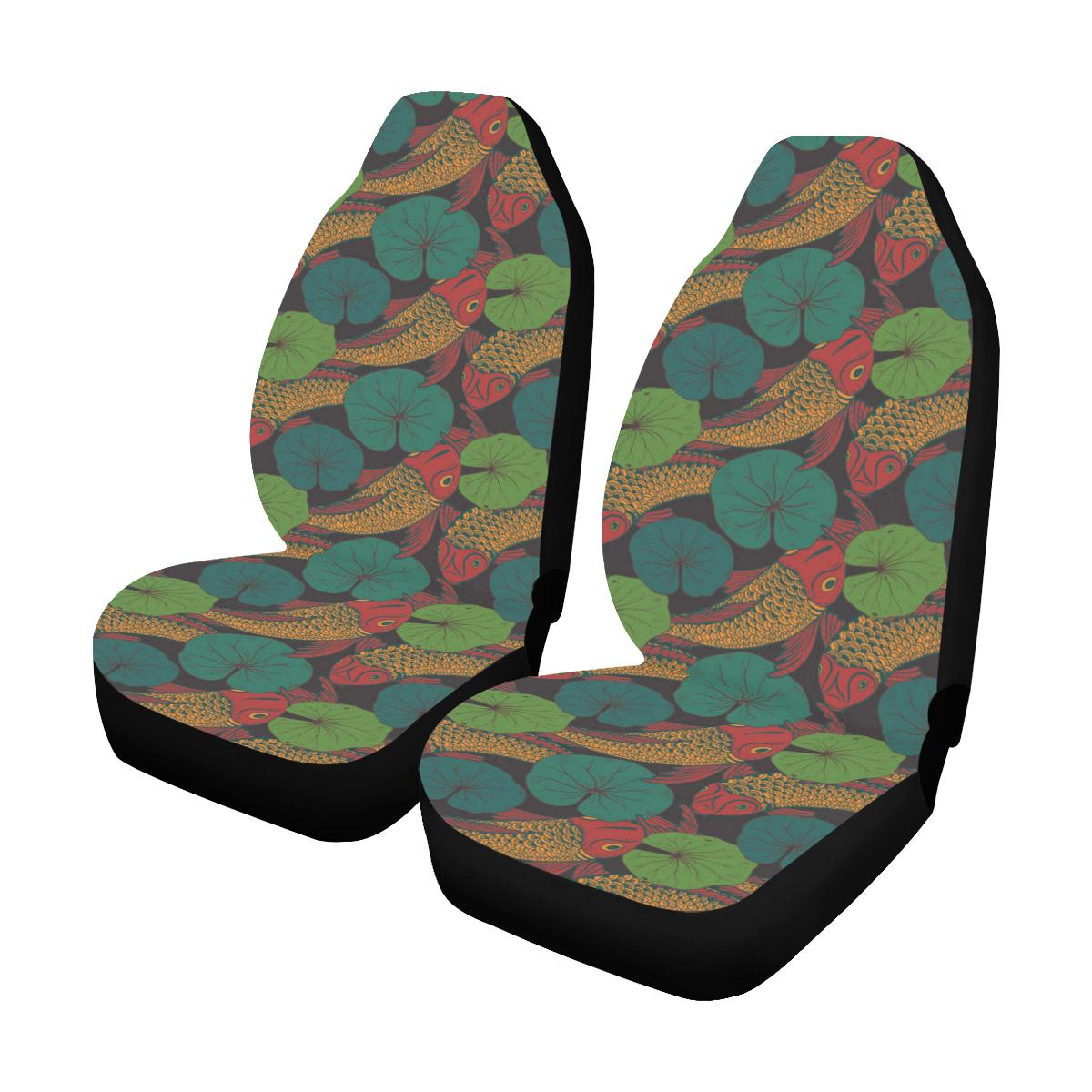 KOI Fish Pattern Print Design 01 Car Seat Covers (Set of 2)-JORJUNE.COM