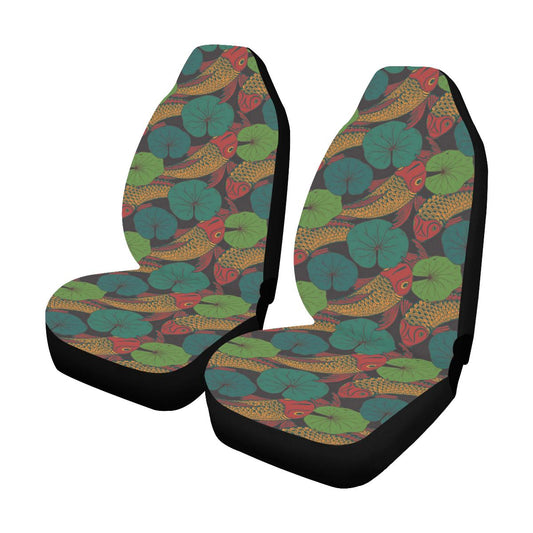 KOI Fish Pattern Print Design 01 Car Seat Covers (Set of 2)-JORJUNE.COM