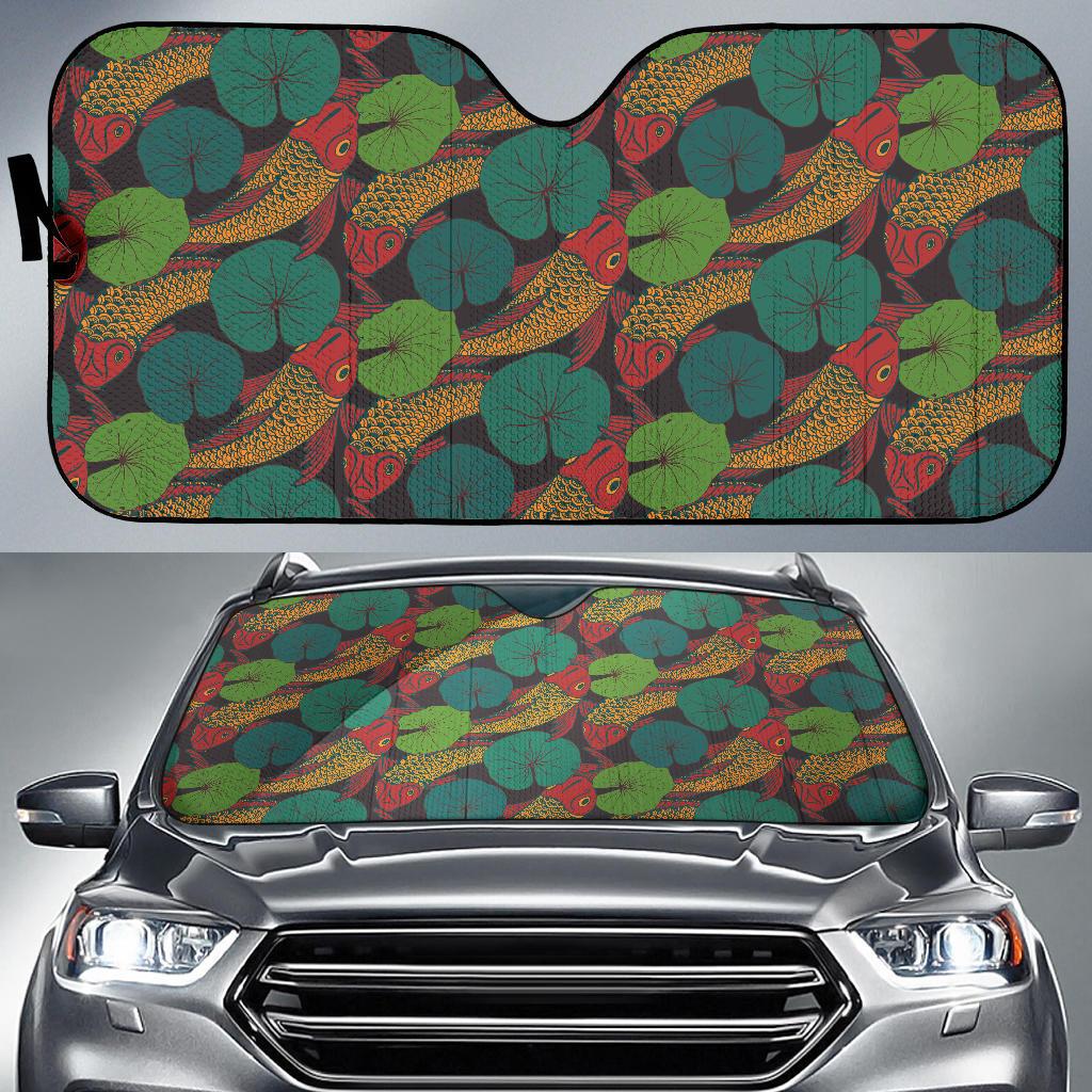 KOI Fish Pattern Print Design 01 Car Sun Shades-JORJUNE.COM
