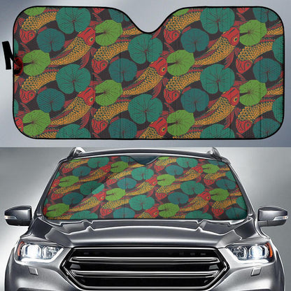 KOI Fish Pattern Print Design 01 Car Sun Shades-JORJUNE.COM