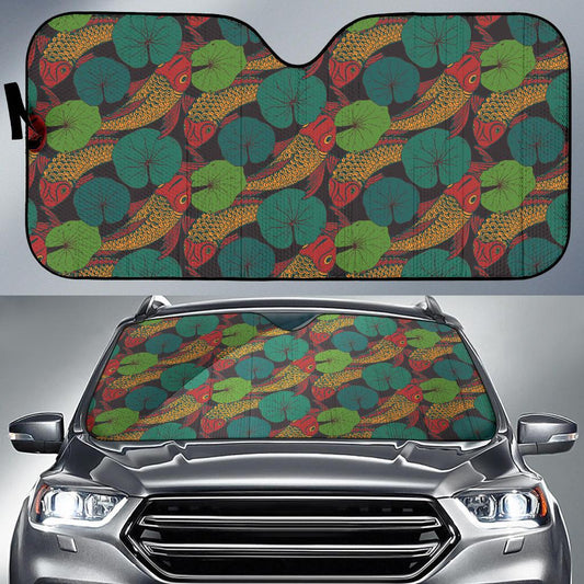 KOI Fish Pattern Print Design 01 Car Sun Shades-JORJUNE.COM