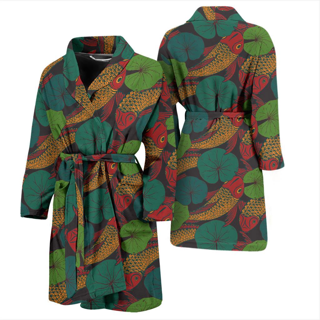 KOI Fish Pattern Print Design 01 Men Bathrobe-JORJUNE.COM