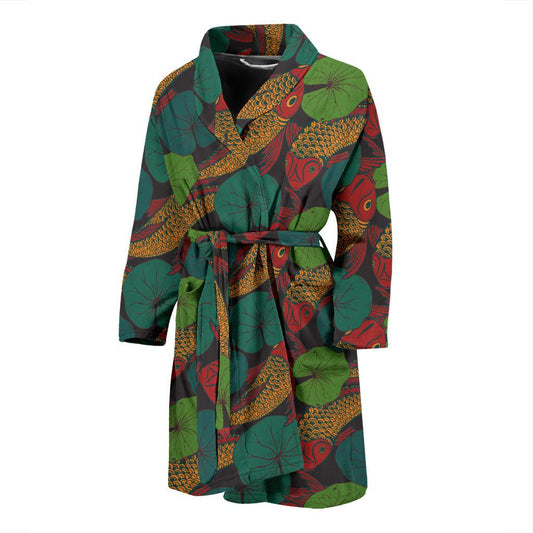 KOI Fish Pattern Print Design 01 Men Bathrobe-JORJUNE.COM