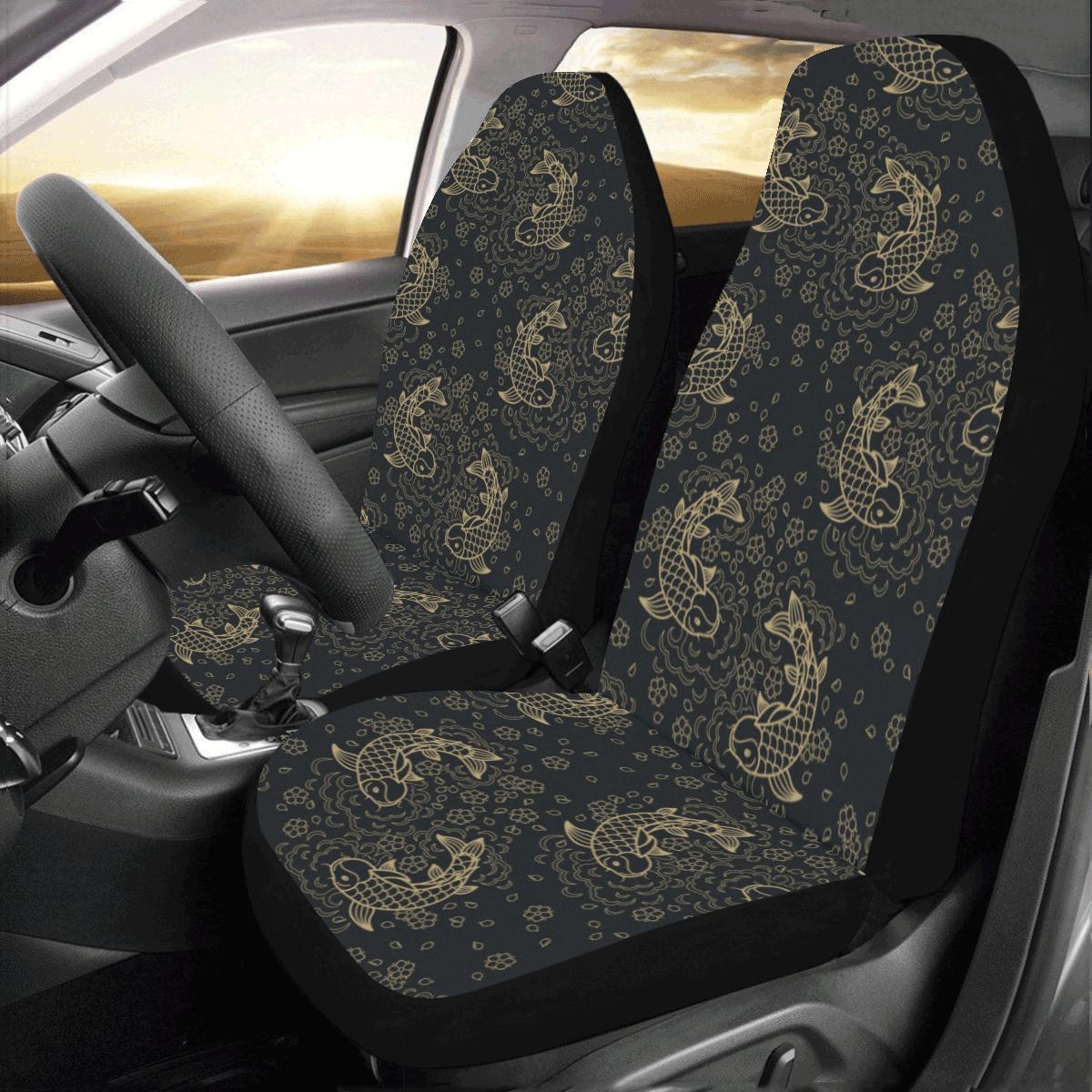 KOI Fish Pattern Print Design 02 Car Seat Covers (Set of 2)-JORJUNE.COM