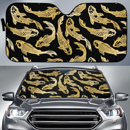 KOI Fish Pattern Print Design 03 Car Sun Shades-JORJUNE.COM
