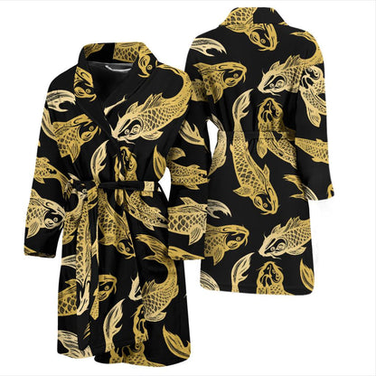 KOI Fish Pattern Print Design 03 Men Bathrobe-JORJUNE.COM