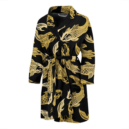 KOI Fish Pattern Print Design 03 Men Bathrobe-JORJUNE.COM
