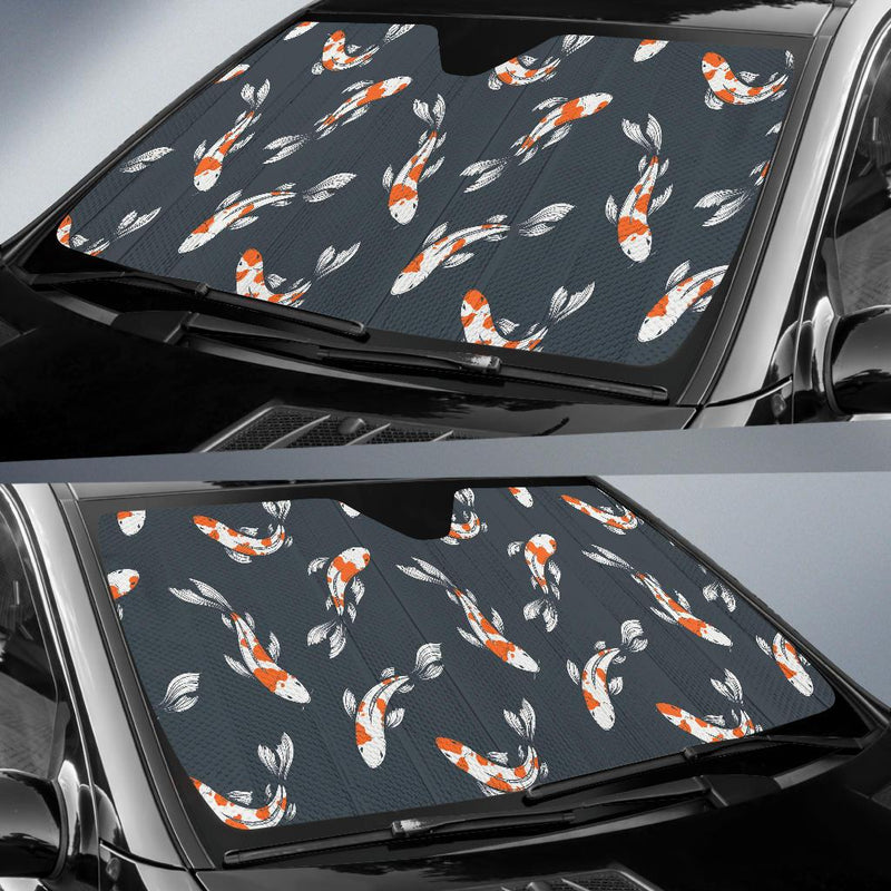 KOI Fish Pattern Print Design 04 Car Sun Shades-JORJUNE.COM