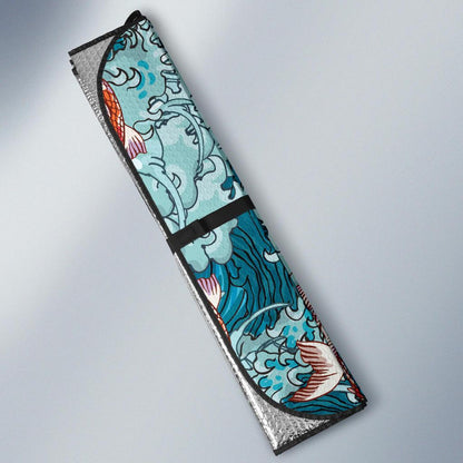 KOI Fish Pattern Print Design 05 Car Sun Shades-JORJUNE.COM