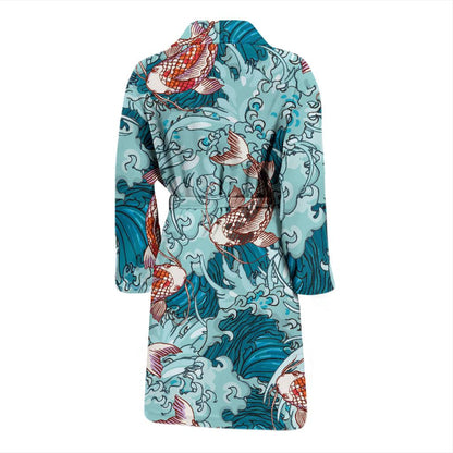 KOI Fish Pattern Print Design 05 Men Bathrobe-JORJUNE.COM