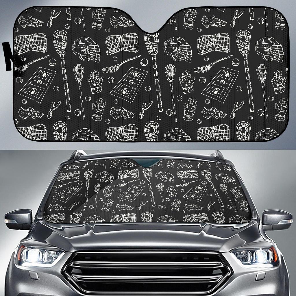 Lacrosse Pattern Print Design 01 Car Sun Shades-JORJUNE.COM