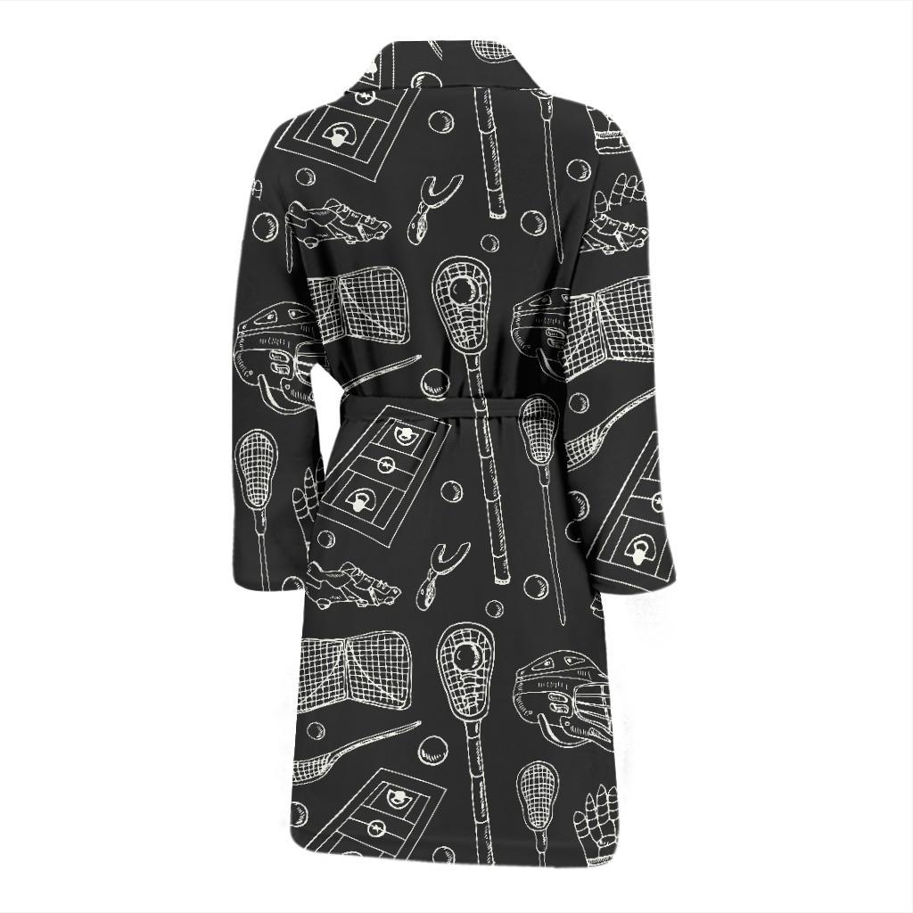 Lacrosse Pattern Print Design 01 Men Bathrobe-JORJUNE.COM