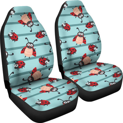 Ladybug Happy Print Pattern Universal Fit Car Seat Covers